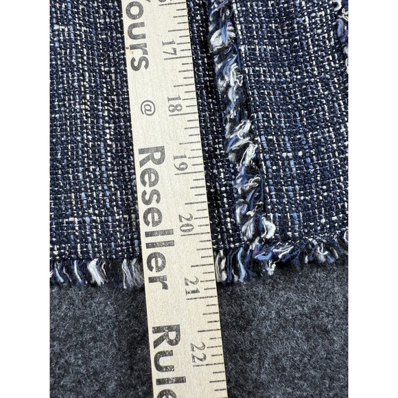 Banana Republic Skirt Womens Size 10 Blue Tweed Frayed Hem Pockets Modern Chic - Picture 5 of 15
